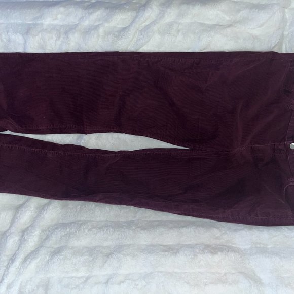 Ann Taylor LOFT curvy bootcut burgundy corduroy pants Sz 34 18 tall - Picture 4 of 4
